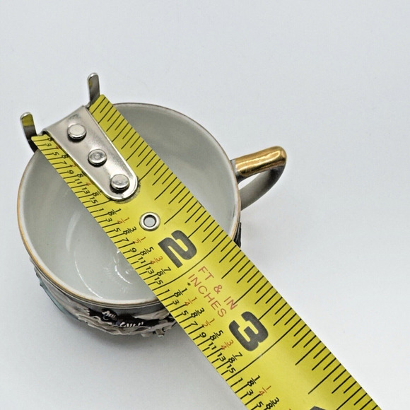 Vintage Geisha Lithophane Dragonware Small Teacup & Saucer Moriage Black Japan - Picture 14 of 16